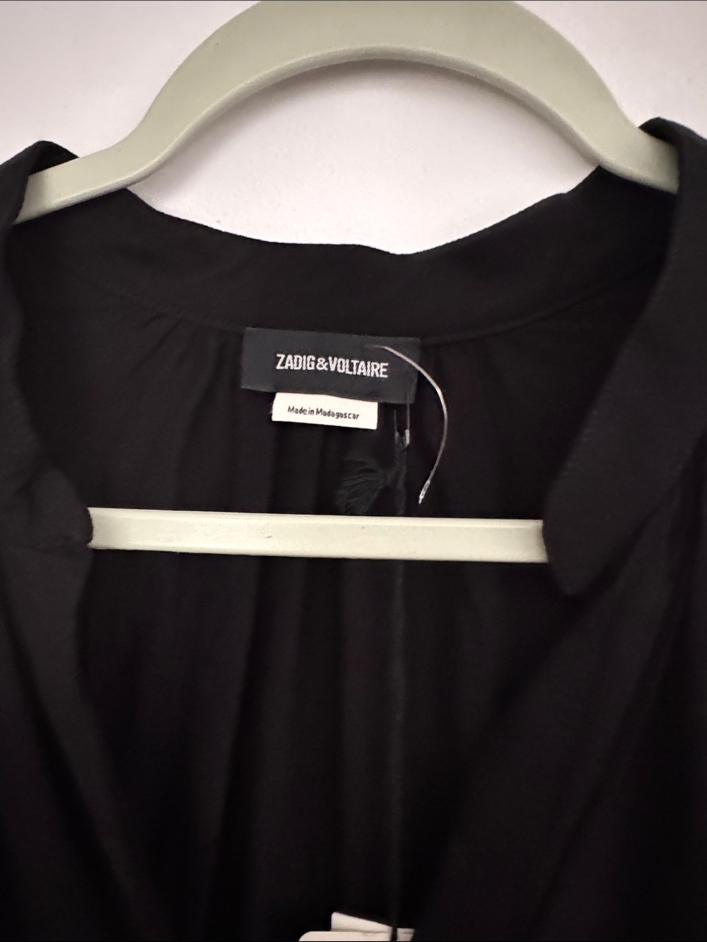 Zadig & Voltaire Black V-Neck Long-Sleeve Blouse size m - Picture 3 of 6